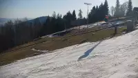 Widok z Kamery górną stację kolei linowej w Beskid Sport Arena.