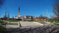 Widok z kamery na Sanktuarium Maryjne i Klasztor Zakonu Paulinów w Częstochowie.