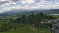 Kamera prezentuje panoramę gór z ośrodka narciarskiego Czorsztyn ski - Kluszkowce