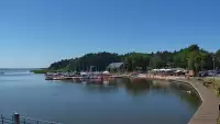 Ujęcie z kamery na promenadę w Dąbkach