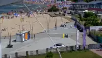 Darłowo - widok na plaże i morze oraz wejście do portu.