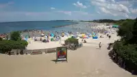 Widok na plażę wschodnią w Darłówku