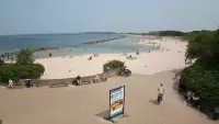Widok na plażę wschodnią w Darłówku