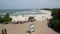 Widok na plażę wschodnią w Darłówku
