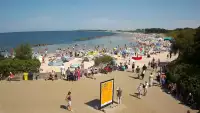Widok na plażę wschodnią w Darłówku