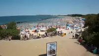 Widok na plażę wschodnią w Darłówku