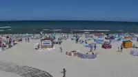 Kamera z widokiem na szeroką plażę w Dębkach województwo pomorskie.