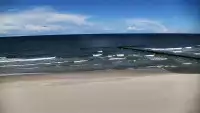 Widok na plażę i morze w Dziwnowie woj. zachodniopomorskie