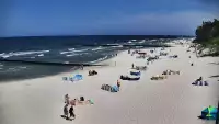 Widok na plażę i morze w Dziwnowie woj. zachodniopomorskie