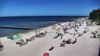 Widok na plażę i morze w Dziwnowie woj. zachodniopomorskie