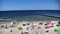 Widok na plażę i morze w Dziwnowie woj. zachodniopomorskie