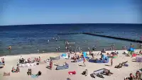 Widok na plażę i morze w Dziwnowie woj. zachodniopomorskie