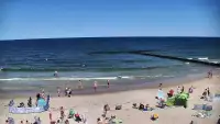 Widok na plażę i morze w Dziwnowie woj. zachodniopomorskie