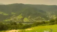 Ujęcie na panoramę gór w Beskidzie Małym