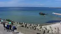 Kamera na bulwar helski plaże półwysep cypel na Helu.