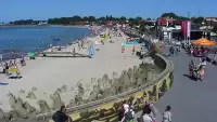 Kamera na bulwar helski plaże półwysep cypel na Helu.