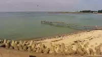 Kamera na bulwar helski plaże półwysep cypel na Helu.