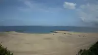 Widok na sztuczną plaże w Jarosławcu