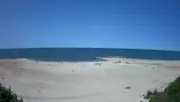 Widok na sztuczną plaże w Jarosławcu