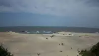 Widok na sztuczną plaże w Jarosławcu