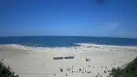 Widok na sztuczną plaże w Jarosławcu
