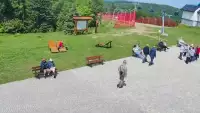 Widok na Tatry z obrotowej kamery na Jaworzynie Krynickiej