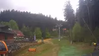 Widok z Kamery na dolną stację Biały Jar w Karpaczu