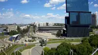 Widok z kamery na Spodek w Katowicach