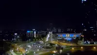 Widok z kamery na Spodek w Katowicach
