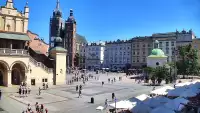 Kamera obrotowa z widokiem na Rynek Główny w Krakowie od strony ulicy Brackiej