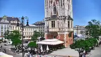 Kamera obrotowa z widokiem na Rynek Główny w Krakowie od strony ulicy Brackiej