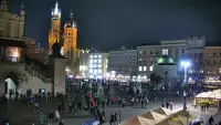 Kamera obrotowa z widokiem na Rynek Główny w Krakowie od strony ulicy Brackiej
