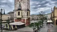 Kamera obrotowa z widokiem na Rynek Główny w Krakowie od strony ulicy Brackiej