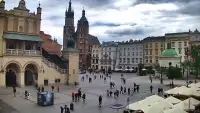 Kamera obrotowa z widokiem na Rynek Główny w Krakowie od strony ulicy Brackiej