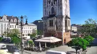 Kamera obrotowa z widokiem na Rynek Główny w Krakowie od strony ulicy Brackiej