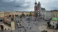 Widok na Kościół Mariacki w Krakowie.