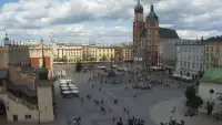 Widok na Kościół Mariacki w Krakowie.