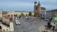 Widok na Kościół Mariacki w Krakowie.