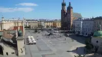 Widok na Kościół Mariacki w Krakowie.