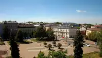 Ujęcie z kamery na Rynek Podgórski w Krakowie.