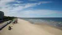 Międzyzdroje plaża zachód cudowny widok z kamery online.