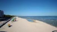 Międzyzdroje plaża zachód cudowny widok z kamery online.