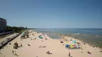 Międzyzdroje plaża zachód cudowny widok z kamery online.