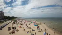 Międzyzdroje plaża zachód cudowny widok z kamery online.
