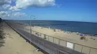 Ujęcie na promenadę i morze w Mielnie.