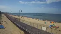 Ujęcie na promenadę i morze w Mielnie.