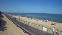 Ujęcie na promenadę i morze w Mielnie.