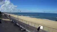 Ujęcie na promenadę i morze w Mielnie.