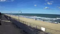 Ujęcie na promenadę i morze w Mielnie.