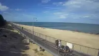 Ujęcie na promenadę i morze w Mielnie.
